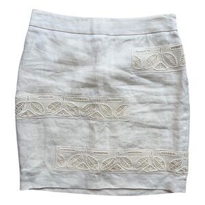 Anthropology Moulinette Sours Linen Crochet Skirt Size 4